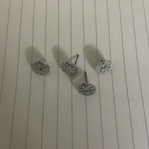 Small Silver Openwork Stud Earrings